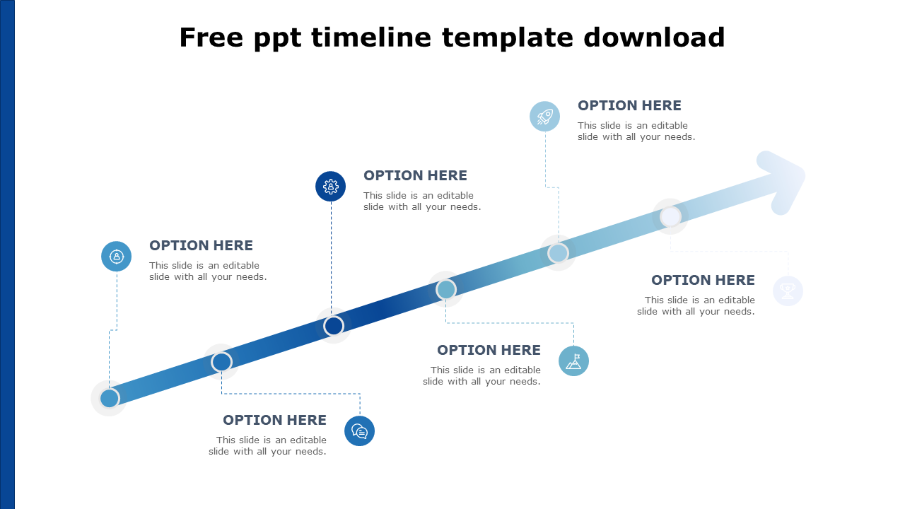 Free ppt timeline template download-blue